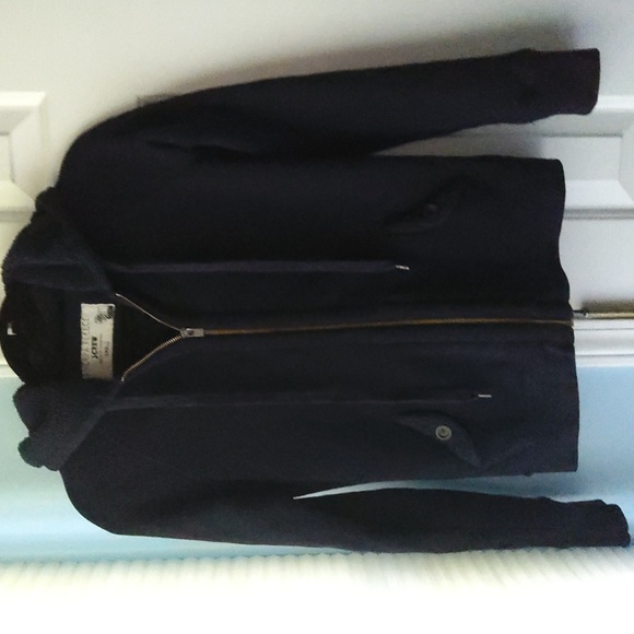 J. Crew Jackets & Blazers - 💥Nwot💥J CREW Navy Fleece Zipper Hooded Fleece Jacket